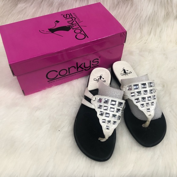 Corkys Shoes Womens Corky Bedazzled Flip Flops Poshmark